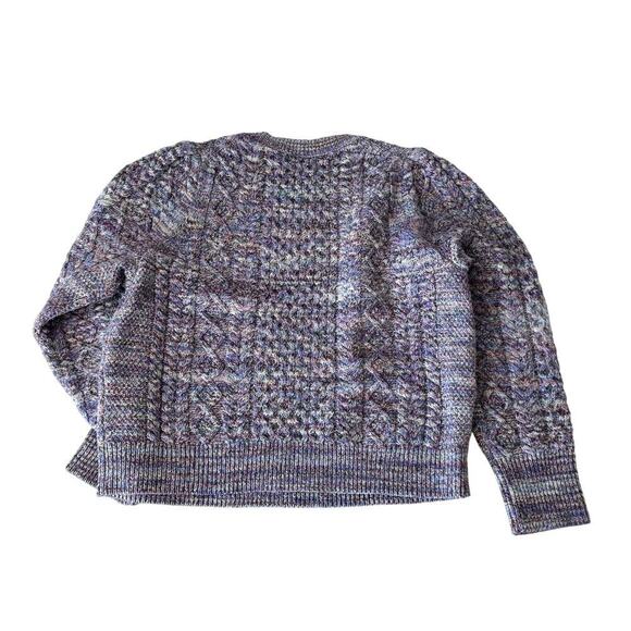 J. Crew Lavender Wool Marled Cable Knit Crewneck Sweater Women's Size Medium - Picture 6 of 6